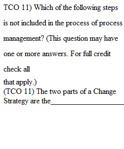 Organizational Process Analysis-Quiz